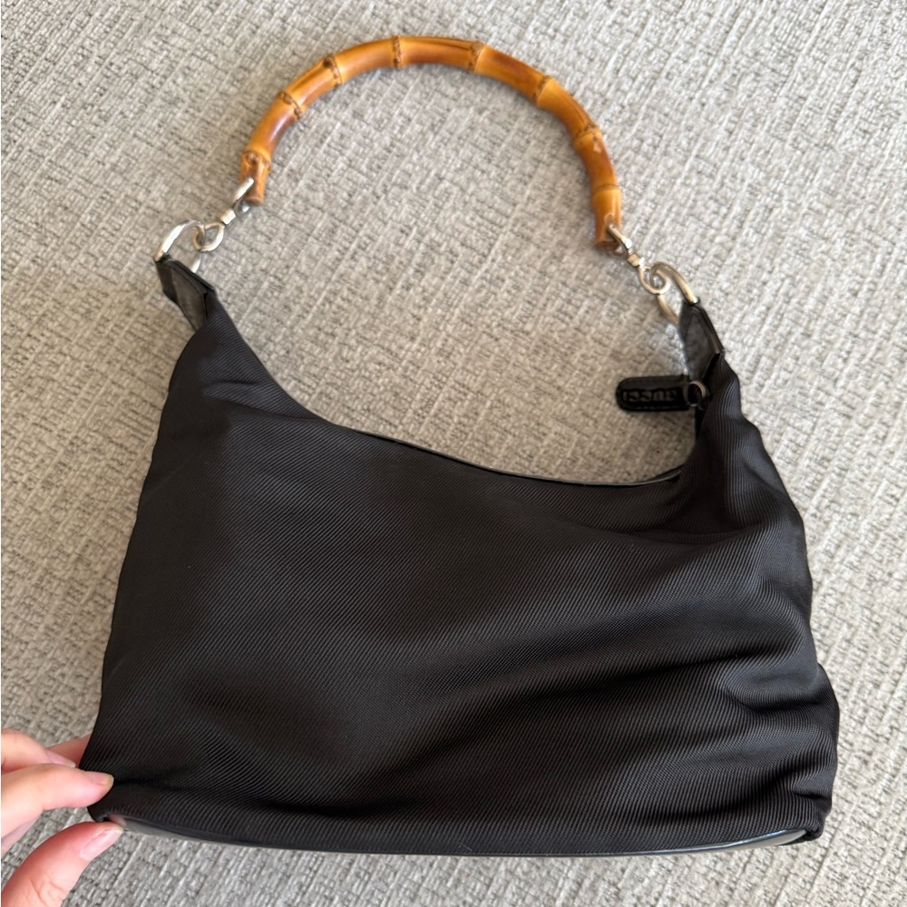Gucci Black Shoulder Bag with Bamboo Handle - Picture 2 of 6